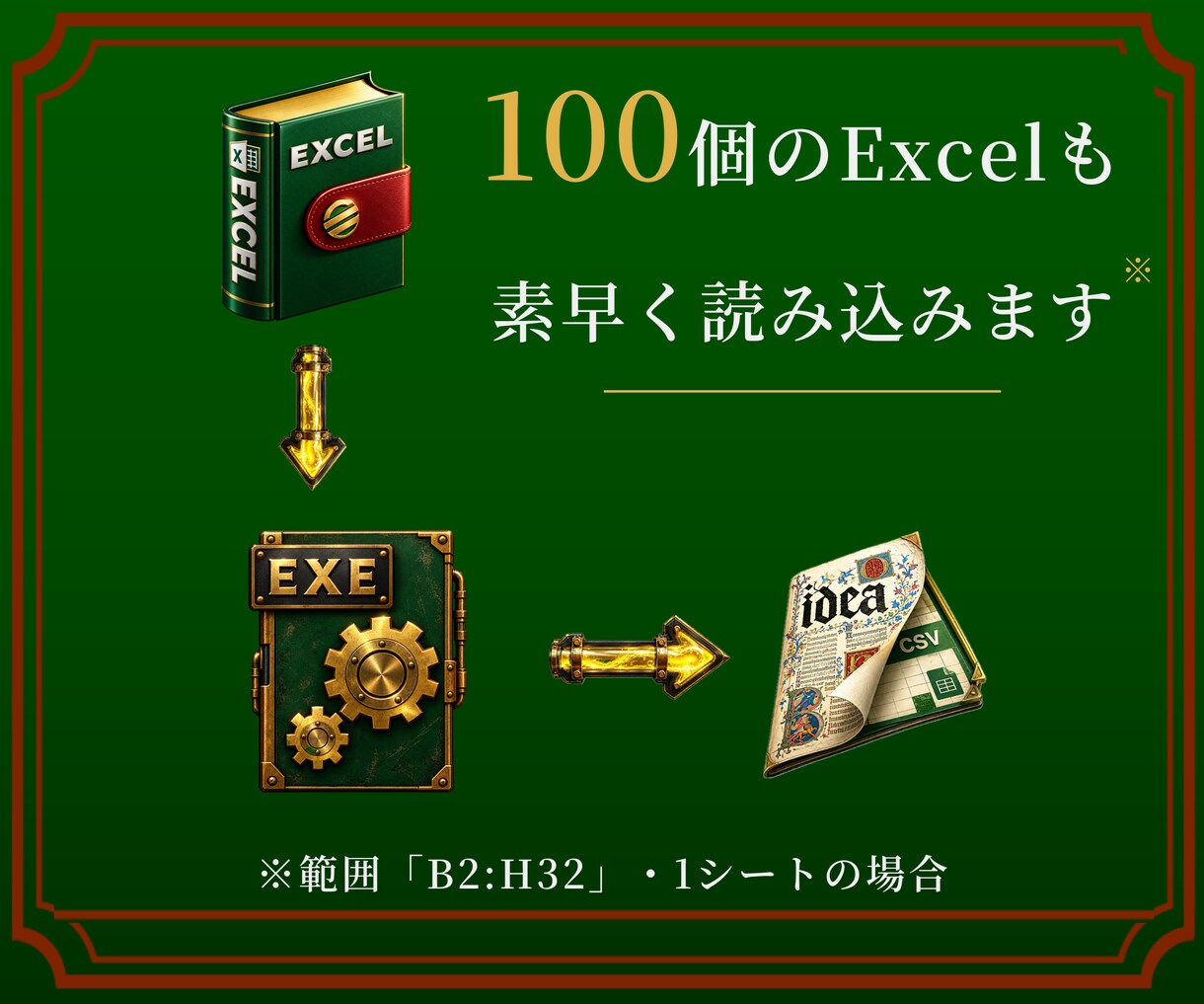 Excelを開かずに閉じたままデータ抽出ができます データを大量のExcelで保管している方にお勧めです。 イメージ2
