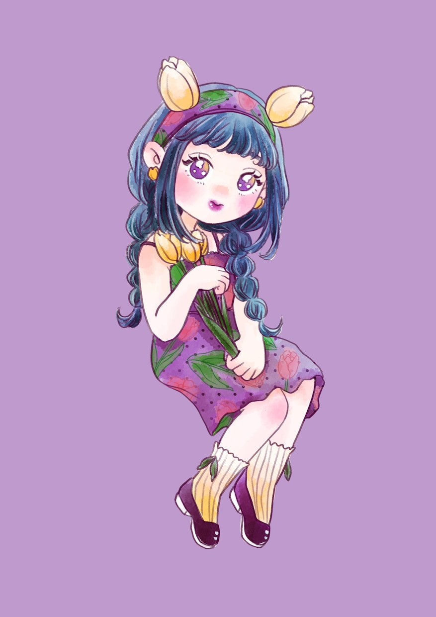 可愛い水彩画チックの女の子イラスト、描きます 可愛い女の子イラストで、SNSをしたら毎日楽しい❣️ イメージ4