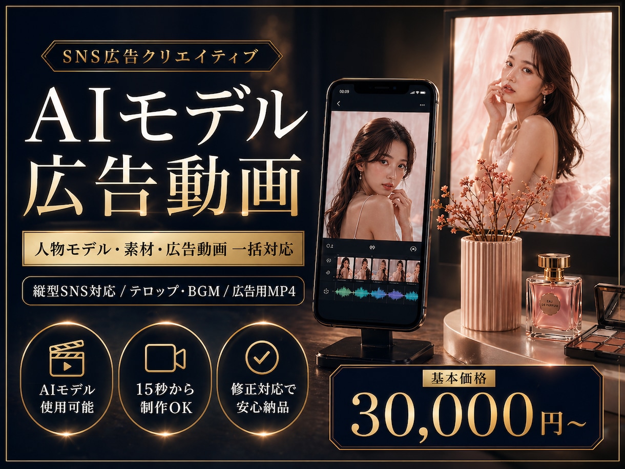 AIモデル広告動画を制作します 人物モデル・素材・広告動画・一括対応 イメージ1