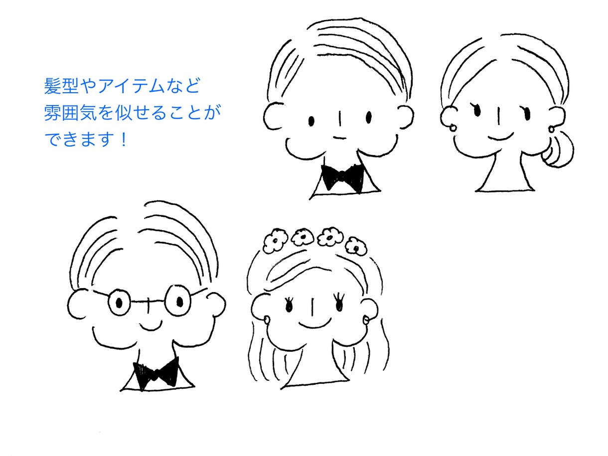 結婚式ツール用イラスト制作します ウエルカムボードなど！2人の大切な日を可愛いイラストで演出！ イメージ4