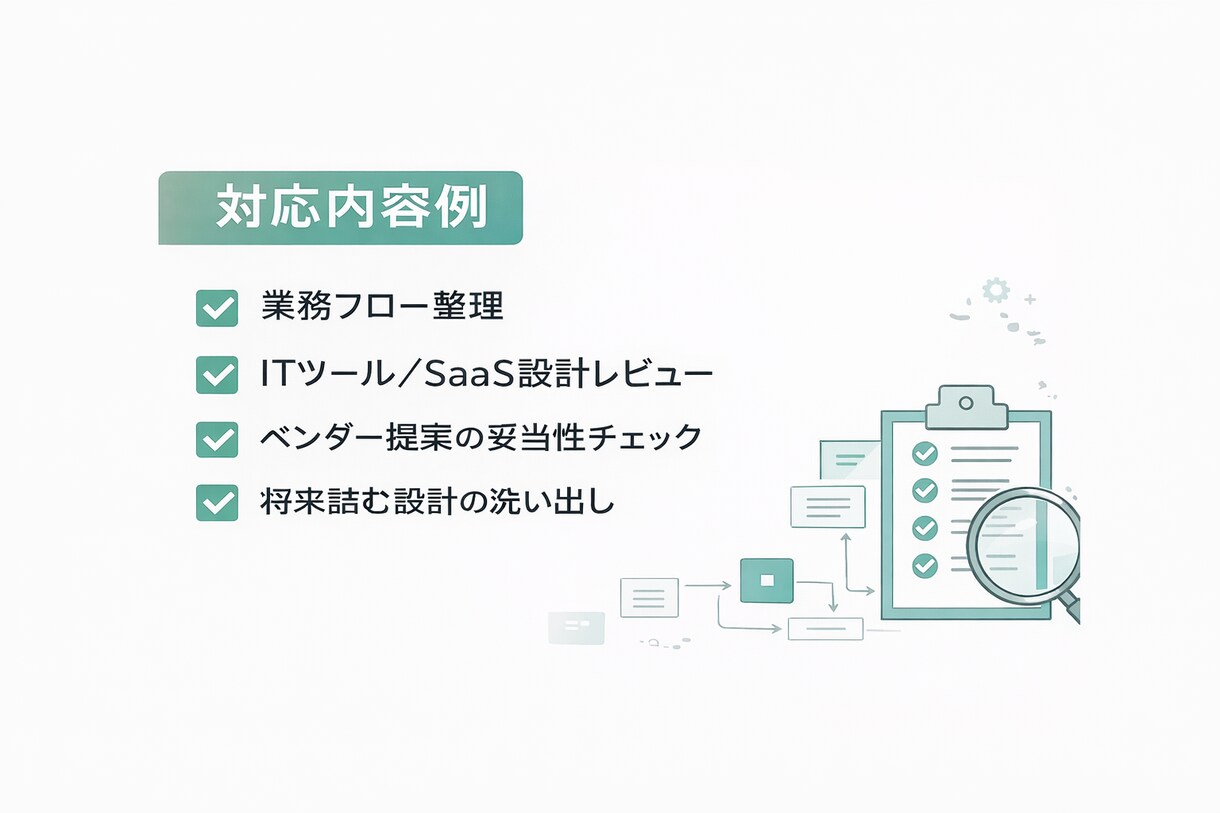 業務・IT・システム設計を文章でレビューします ベンダーに聞く前の第三者レビュー イメージ2