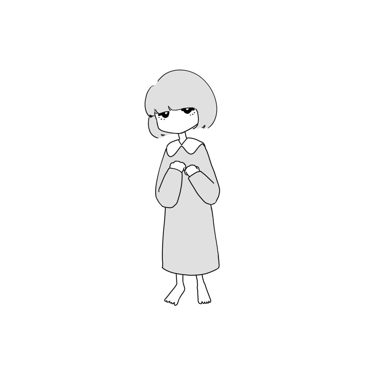 モノクロキュートな女の子描きます 可愛くてシックな女の子をお求めですか? イメージ1