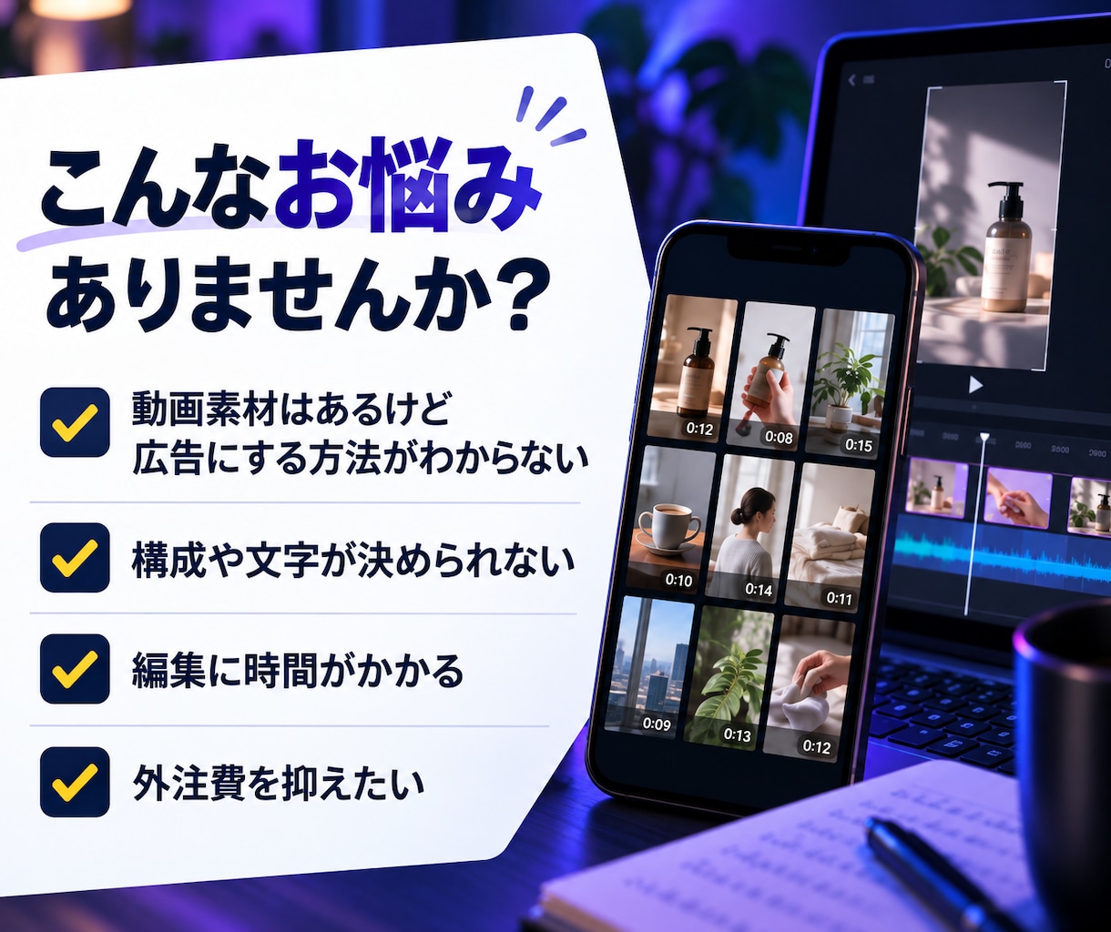 Codexで広告動画の編集方法を教えます 手持ち素材から広告用動画を1本完成 初心者歓迎 イメージ2