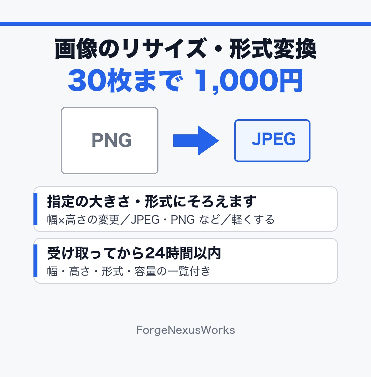 画像30枚までリサイズ・形式変換します 30枚まで1,000円・24時間以内・サイズ一覧付き イメージ1