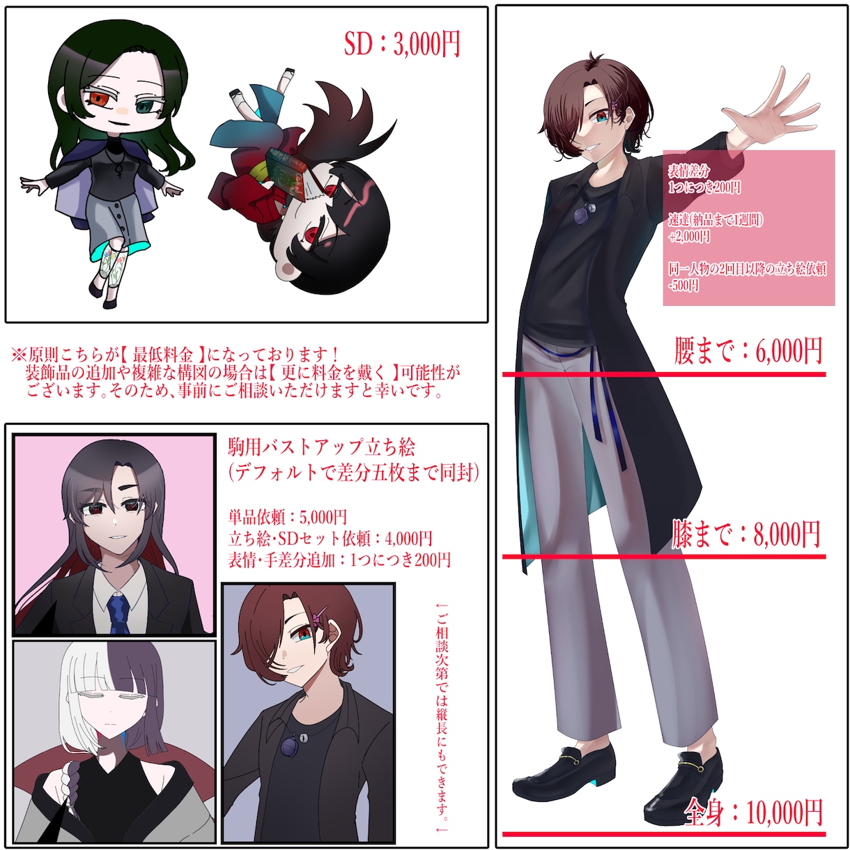 キャラクター製作・立ち絵の制作をいたします TPRGなどで使える立ち絵を制作いたします！ イメージ2