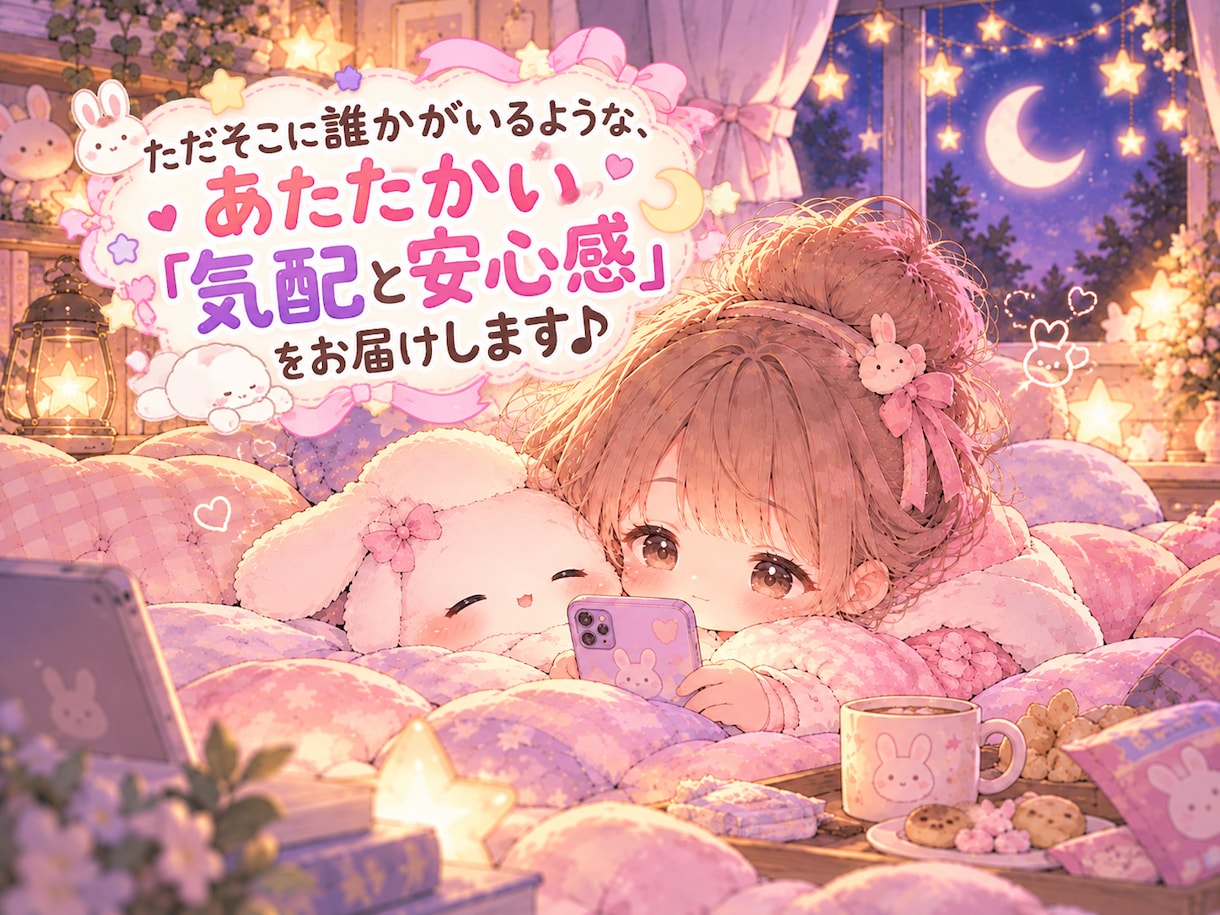 寝落ち・無言OK！睡眠や作業のお供に寄り添います 無理に話さなくてOK。寝息が聞こえたらそっと電話を切ります♪ イメージ3