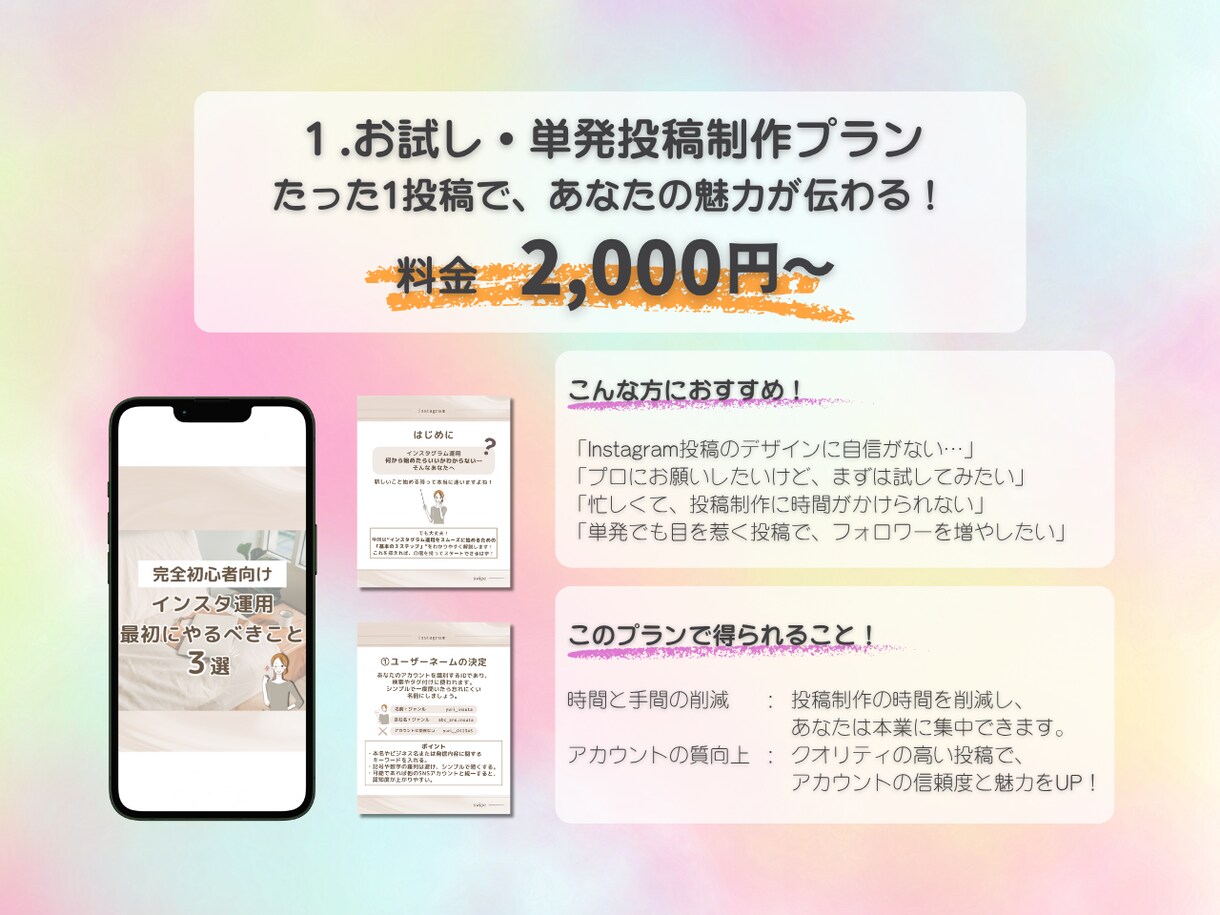 1投稿2,000円〜｜投稿・リール代行します 丁寧×安心｜初心者に寄り添う運用代行 イメージ4