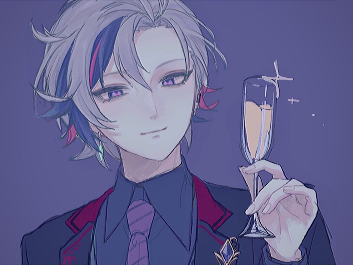 アイコン、立ち絵など可愛い人物イラスト描きます 寒色系、明度低めのイラストが好きな方へ イメージ5