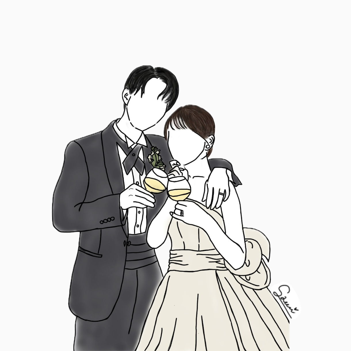 シンプルおしゃれな似顔絵アイコン描きます 【結婚式・SNS用に◎】思い出をイラストに残しませんか？♡ イメージ2