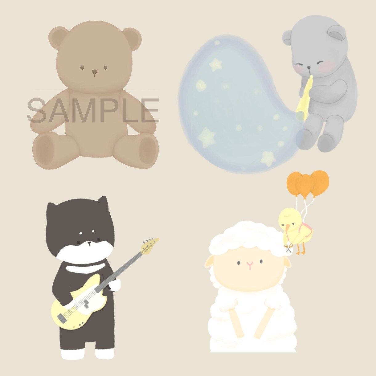 ゆるかわなどうぶつイラスト描きます SNSやブログのアイコン作成も！商用利用OK イメージ3