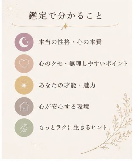 頑張りすぎるあなたへ。本当の自分を星で読み解きます 心が少し軽くなるホロスコープ鑑定です。 イメージ3