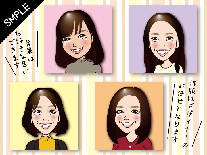 女性のアイコン・デフォルメ似顔絵かきます プロ制作！SNSのプロフィール画像やプレゼントにも♡ イメージ5