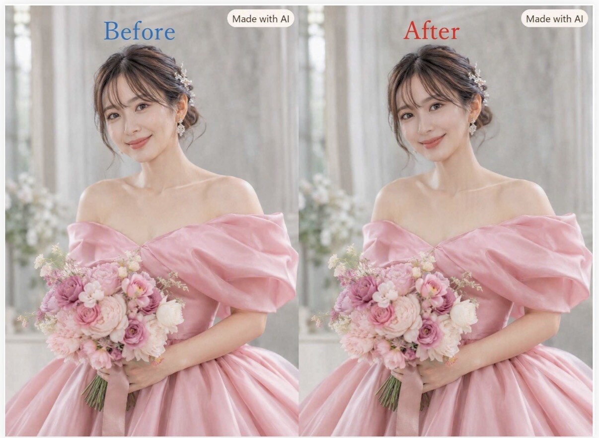 美肌★大切なお写真をレタッチします 一生に一度の素敵な瞬間、必要な分だけ、ナチュラル・大胆に イメージ3