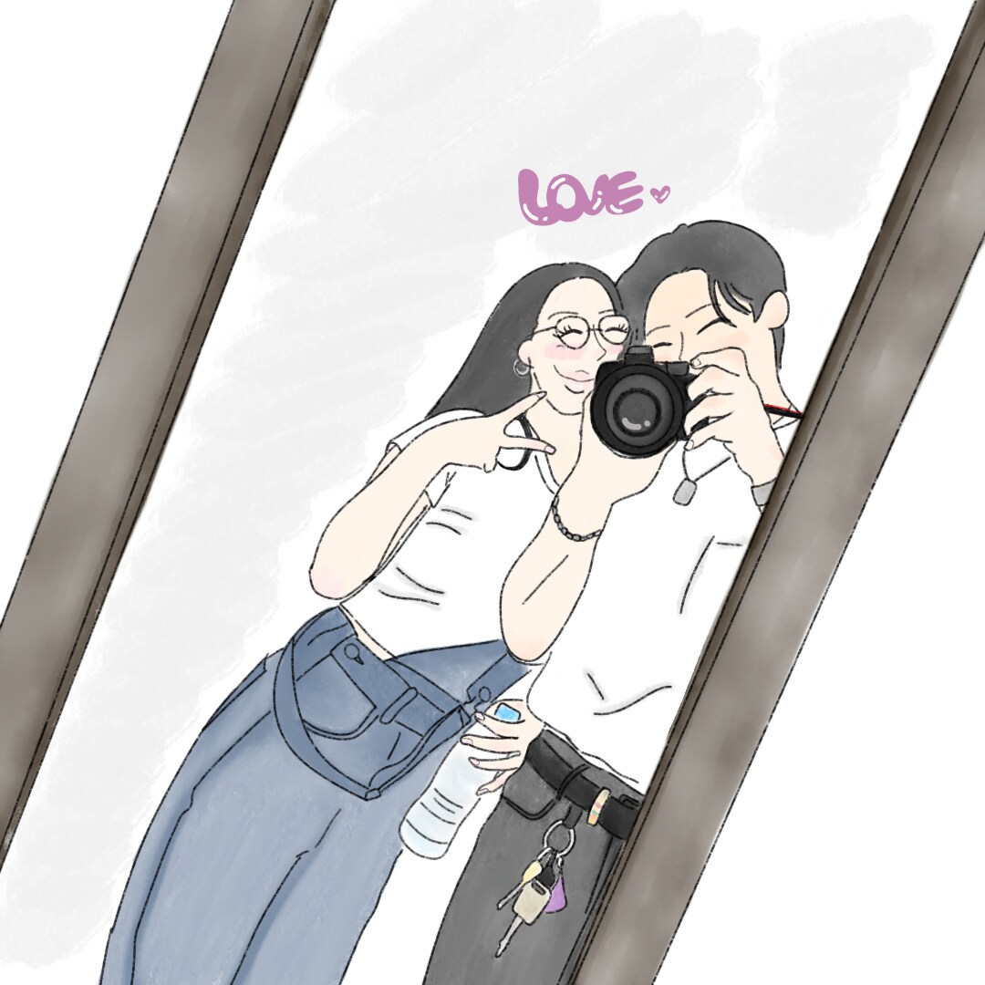 柔らかい雰囲気のイラスト作成致します ウェルカムボードや友人/カップルとの思い出に。 イメージ6