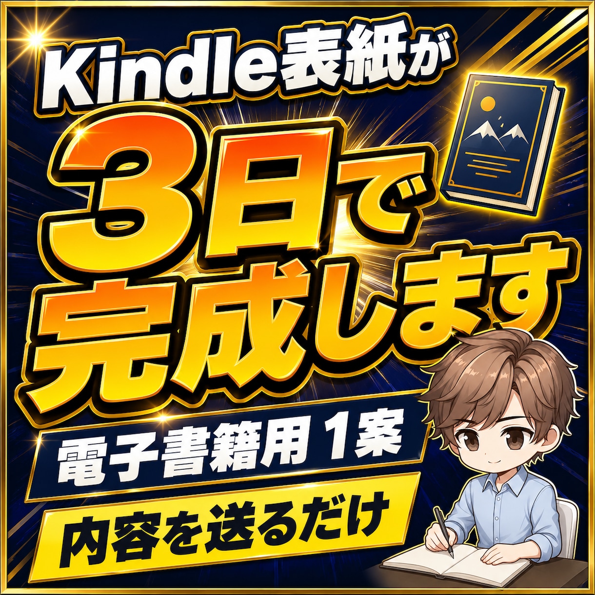Kindle本の表紙を3日以内に1案作ります スマホの小さな一覧でも内容が伝わる表紙にします イメージ1