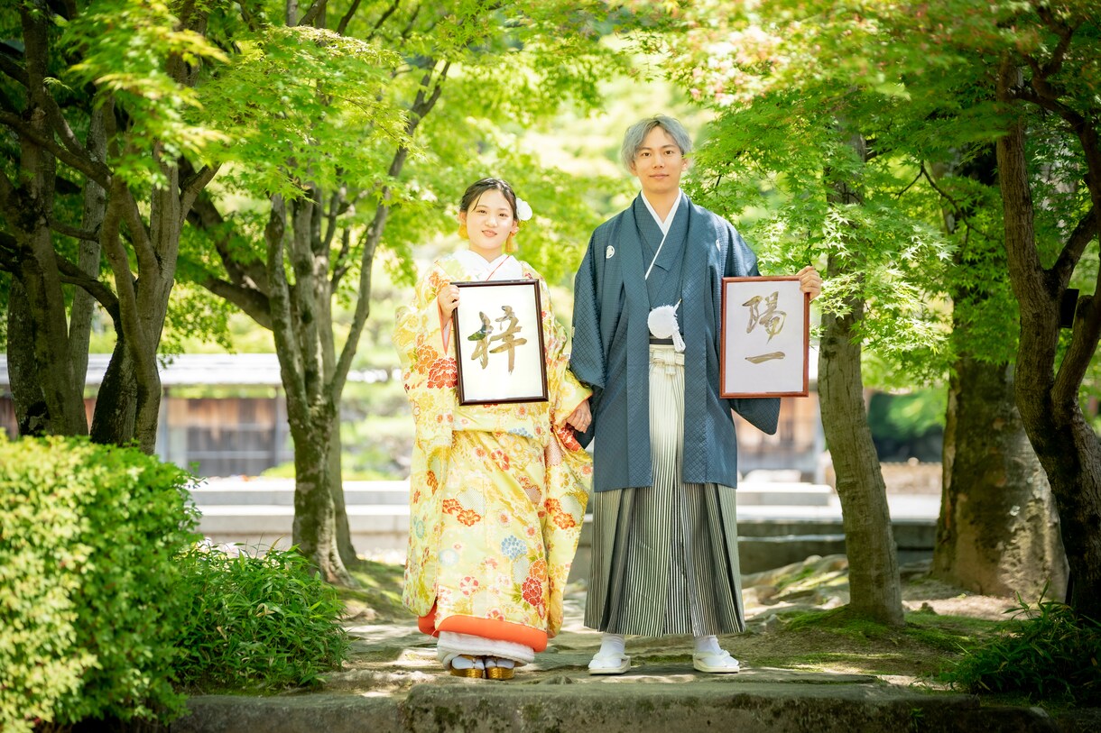 前撮りで映える書（掛け軸1枚おまけ付）を作成します ☆特別な前撮りを書でより特別にしてみませんか？ イメージ9