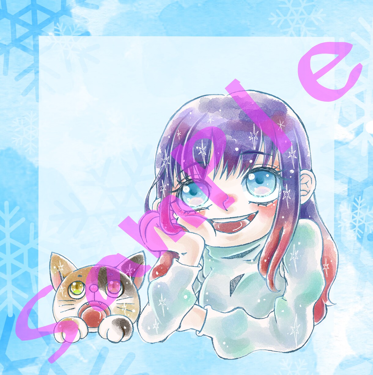 水彩風で鮮やかかわいい！イラストアイコン作成します 水彩風グラデーションが目を引くかわいいイラストお描きします！ イメージ4