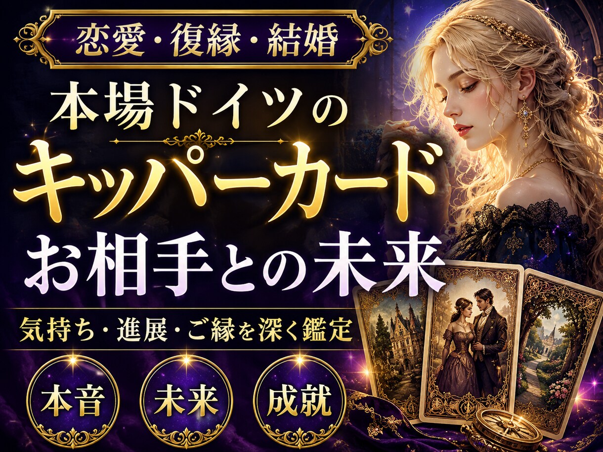 キッパーカードでお相手との未来を精密鑑定します 本場ドイツの伝統知。お相手の視線から二人の真実の距離を導く イメージ1