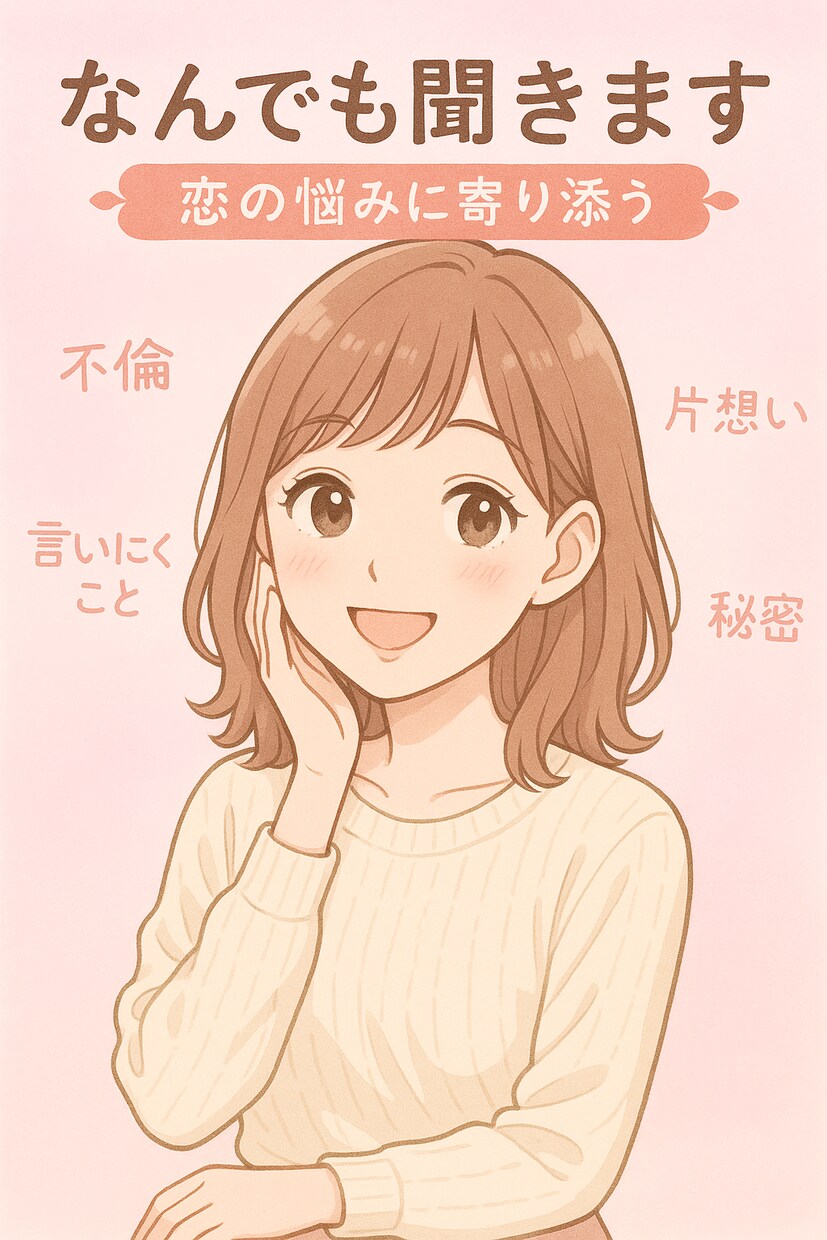 秘密の恋、不倫も寄り添います 不倫・片思い…心に寄り添う相談室 イメージ1