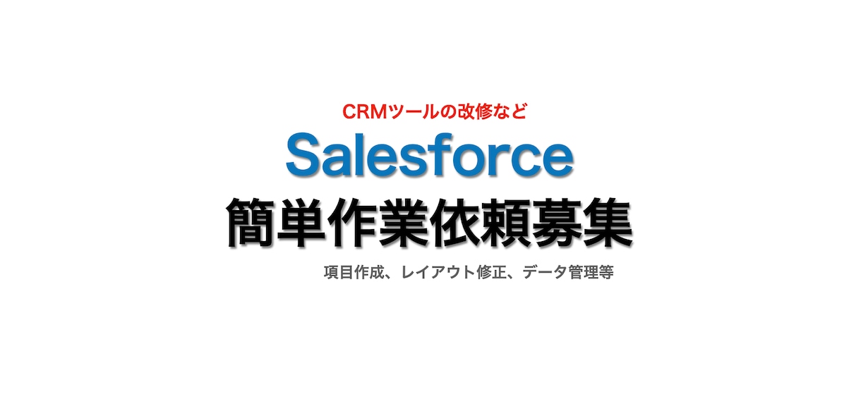 Salesforce簡単作業代行します Salesforce構築改修が必要な方へ イメージ1