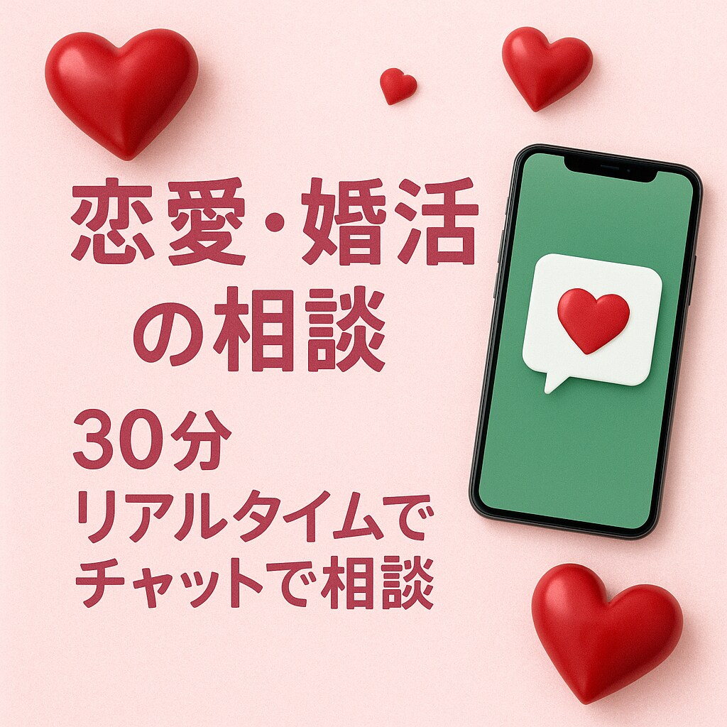 その気持ち、今すぐ❤30分チャット相談できます その場で返信！恋愛・婚活のモヤモヤを30分一緒に整理します イメージ1
