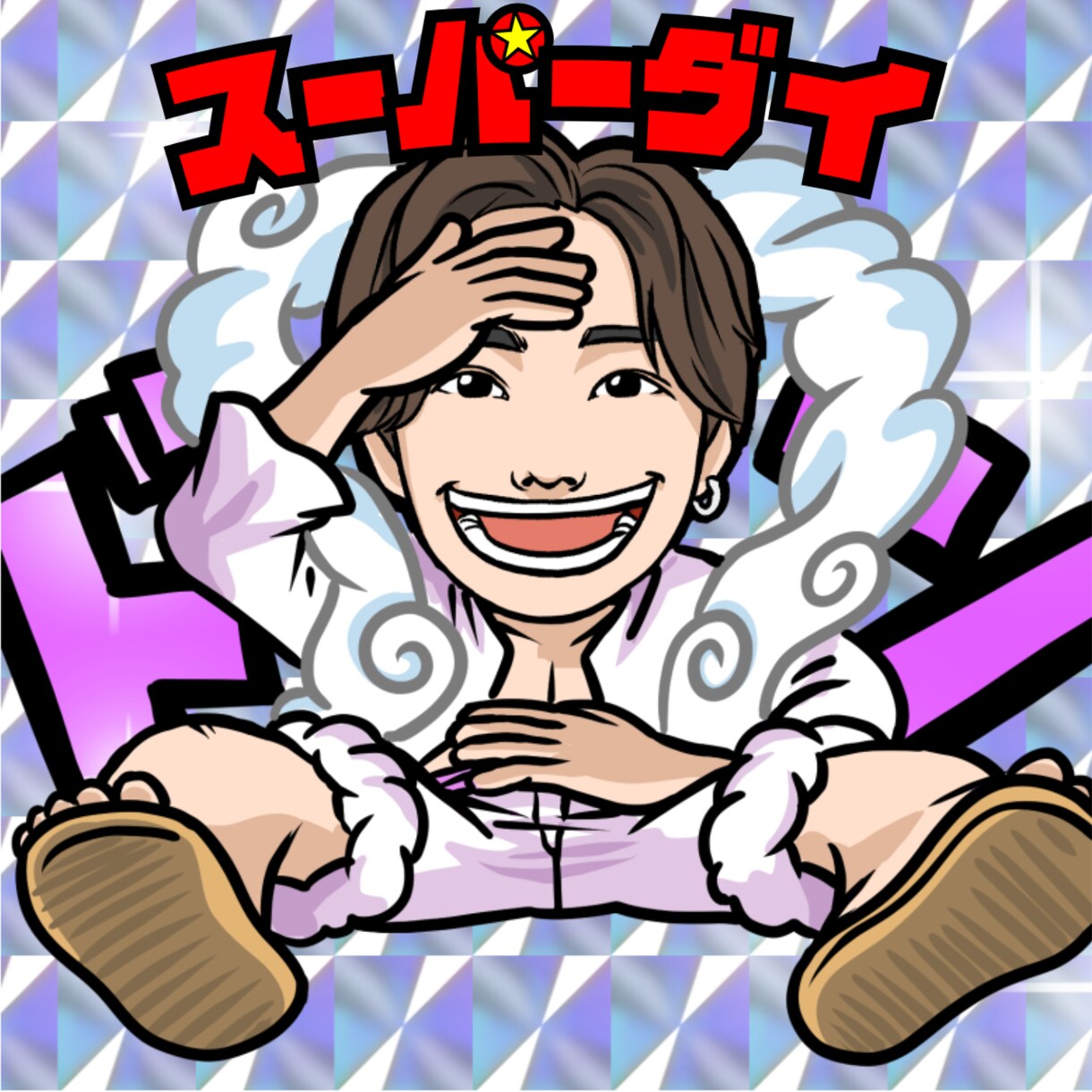 あのアニメキャラと！？ビックリマン風に絵を描きます 即日完成有名なアニメとコラボイラスト描いてみませんか？？ イメージ6