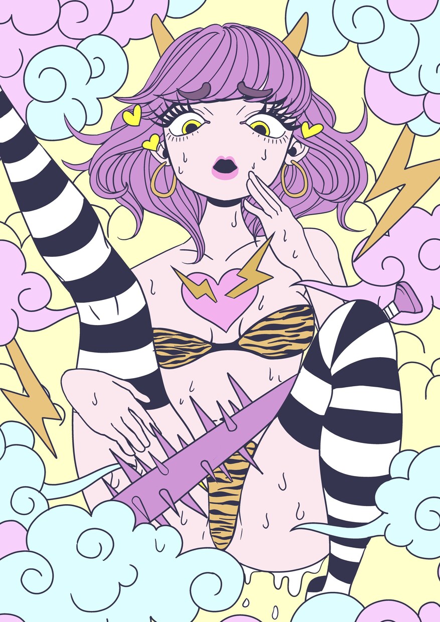イラスト制作いたします 病みかわいいい、危険、エロティックな女の子が得意です。 イメージ3