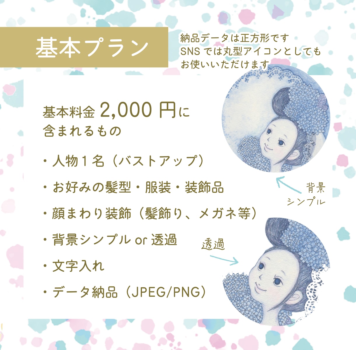 絵本のような水彩タッチでアイコンを描きます SNSやプロフィールに、やさしく温かな手描きイラストを イメージ2