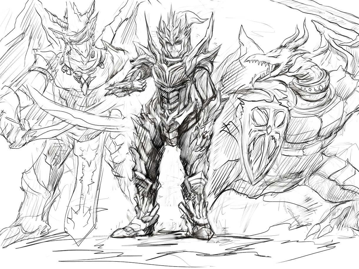 ゲーム・漫画向けのキャラクター原案を考えます 設定やアイデアをオリジナルのラフ画にします イメージ7