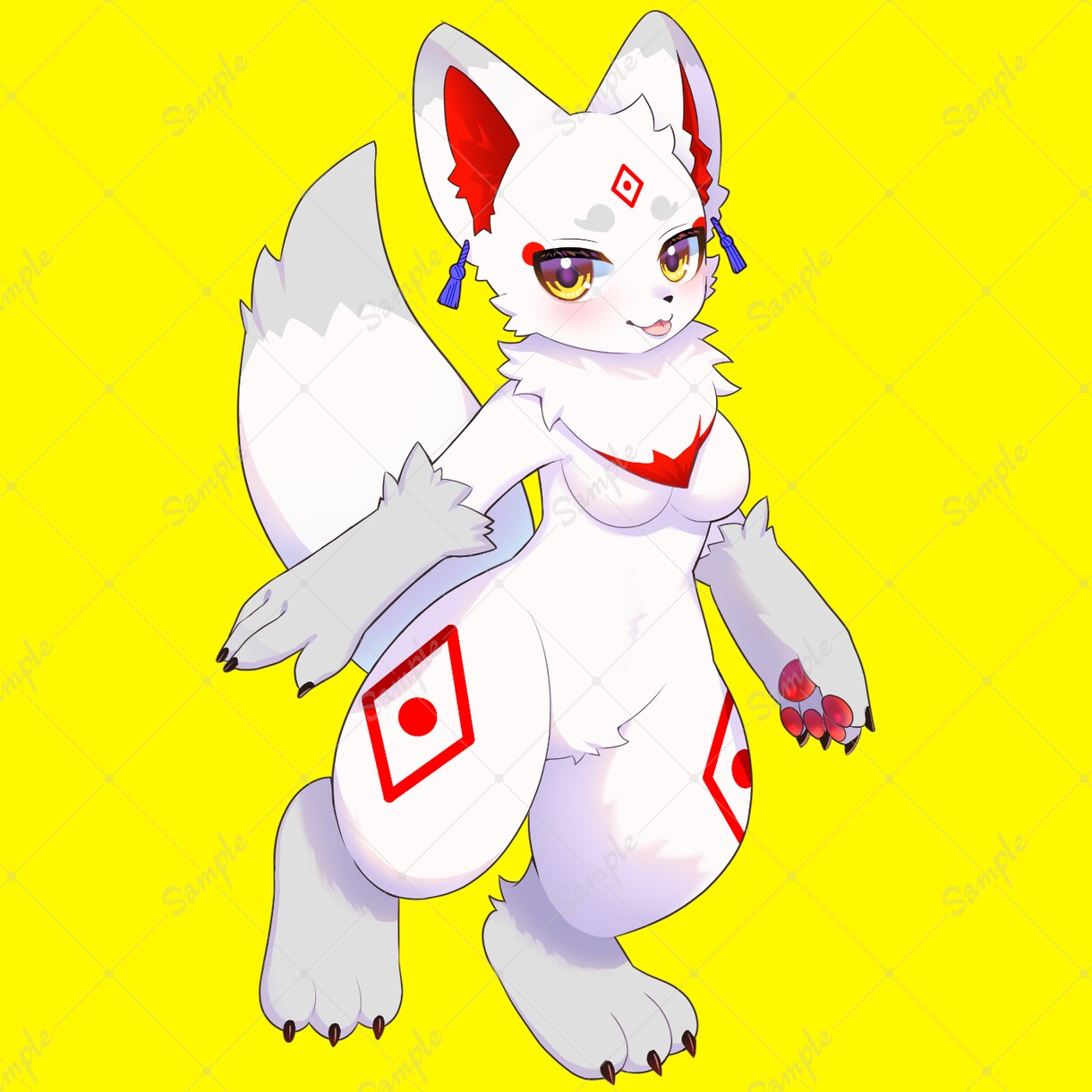 キャラクターの1枚絵・立ち絵・をお描きします ケモノ・獣人・人外も可能！ヘッダー・動画用のイラストにも！ イメージ5