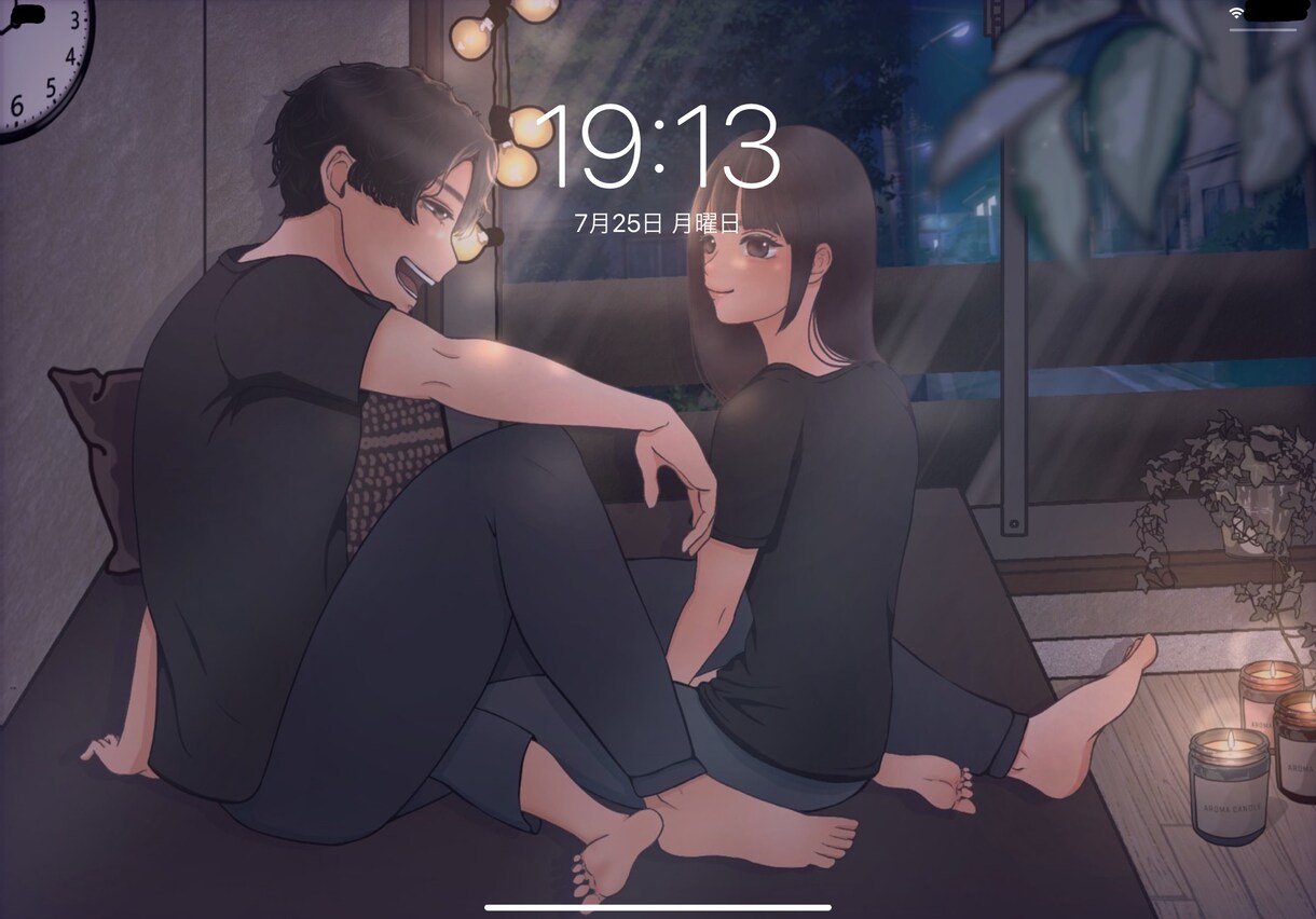 スマホ、iPadなどの背景画像描きます カップルで使いたい方にオススメです！ イメージ4