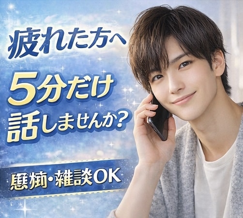 5分でもOK｜誰にも言えない話優しく聞きます 疲れたとき誰かと少し話したいときあなたの気持ちに寄り添います イメージ1