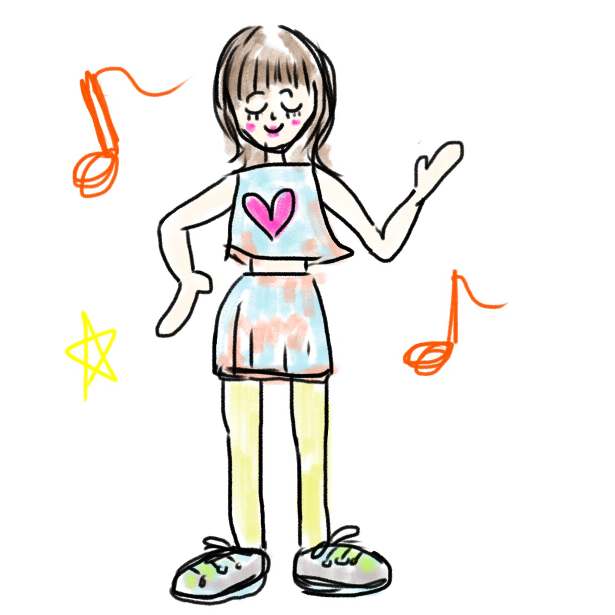 ゆるふわ下手感オシャレな女の子のイラスト描きます 商用OK、女の子ファッションのイメージをイラストにします！ イメージ5