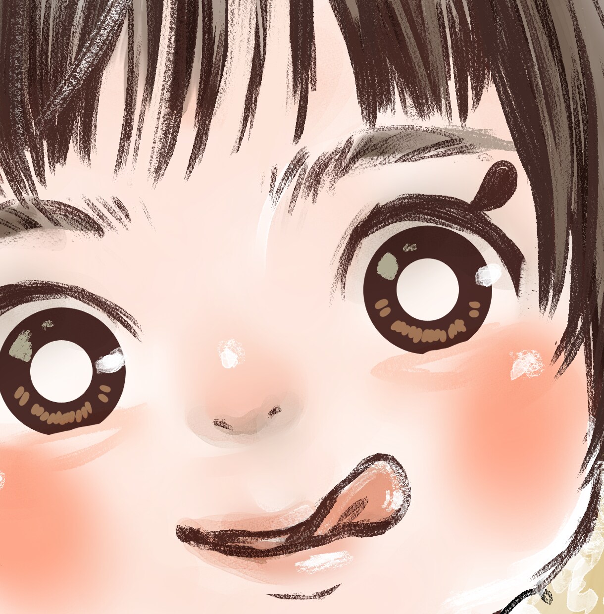 木炭スケッチ風やさしくて暖かいお子様似顔絵描きます プレゼント、お祝い、記念日に。ほんわかかわいいイラスト⭐︎ イメージ5