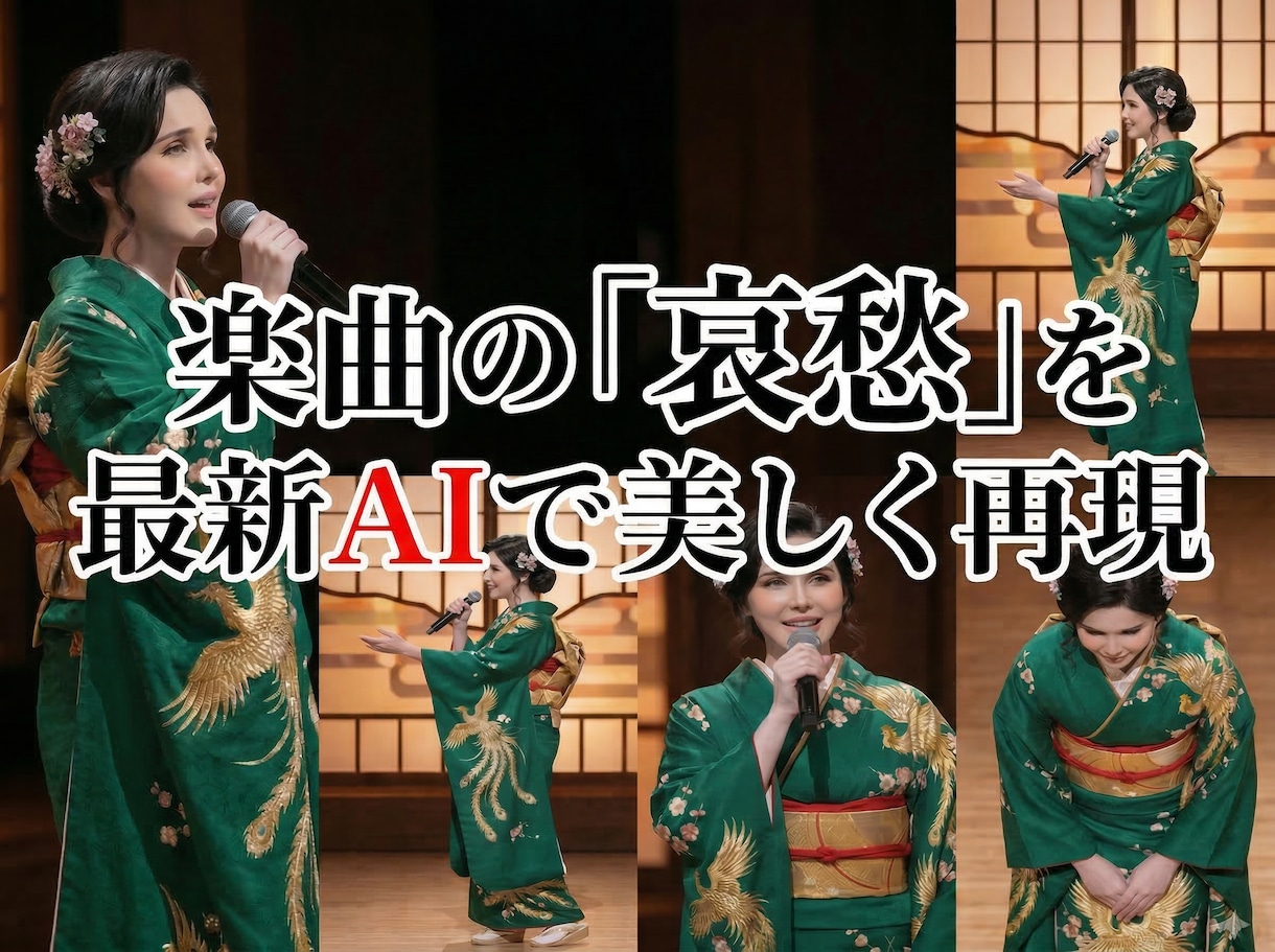 音源丸投げOK！昭和歌謡・演歌のショート制作します 最新AIで哀愁漂う世界観！伸びるチャンネル運営を後押しします イメージ2