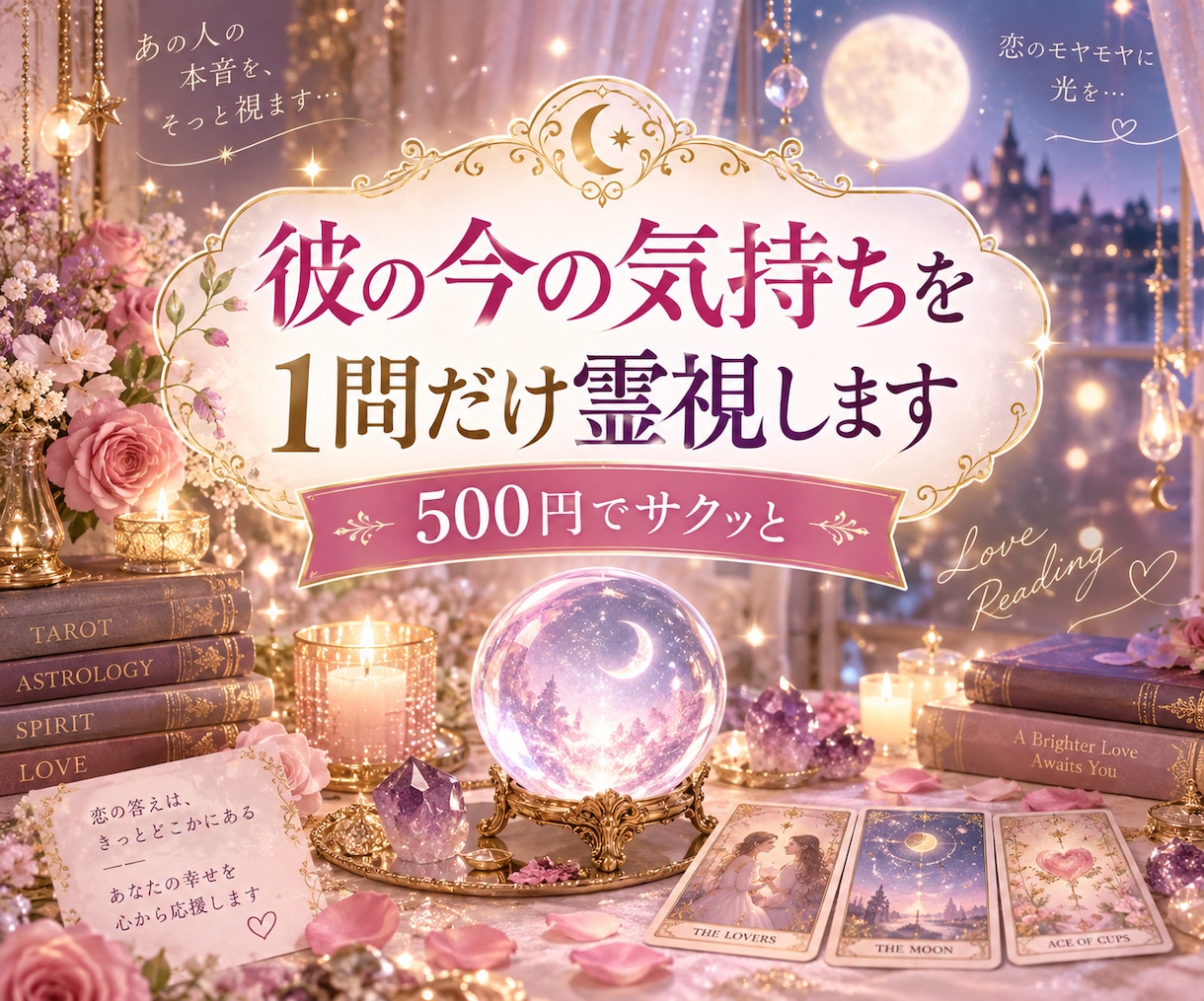 霊感・霊視☆気になる彼の本音をワンコインで占います 500円でサクッと♡彼の本音をひとつだけ読み解きます イメージ1