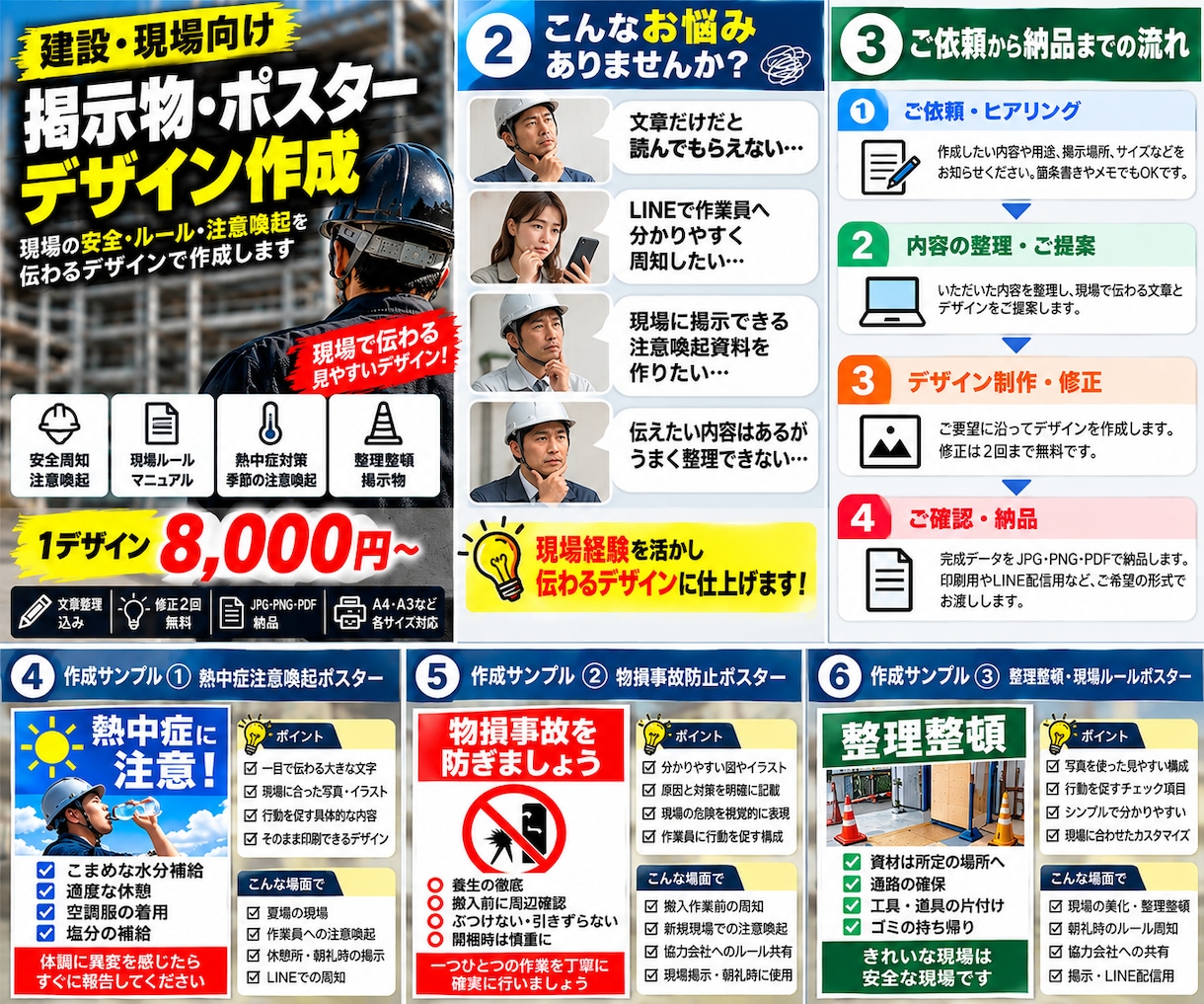 建設業・現場向けの安全周知画像を作成します 注意喚起・安全ルールを、現場で伝わる画像に仕上げます イメージ4