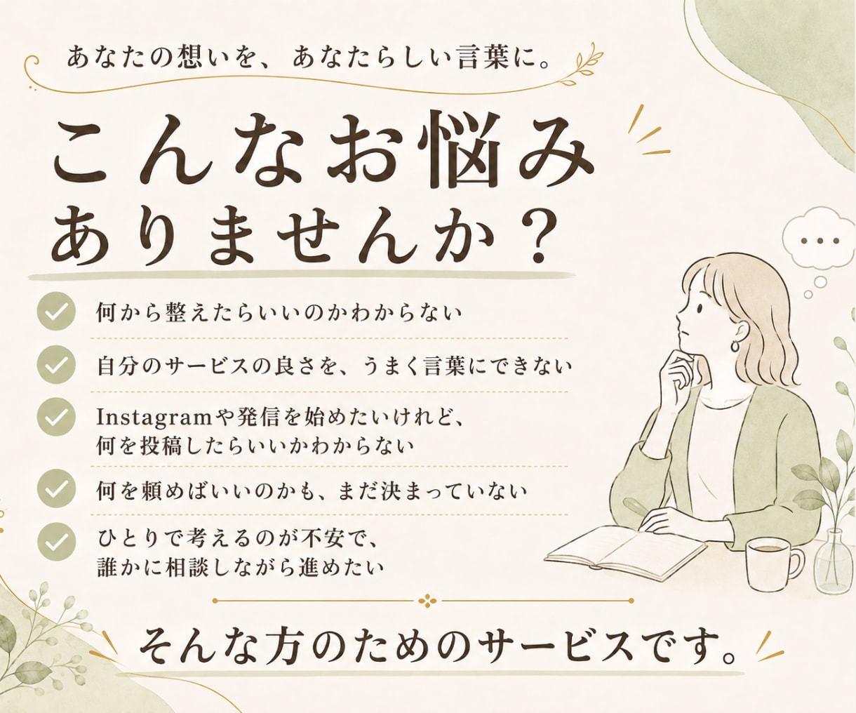 想いを話すだけ！あなたらしい紹介文を作ります 書かなくていい。話してください。あなたらしい言葉に整えます イメージ2