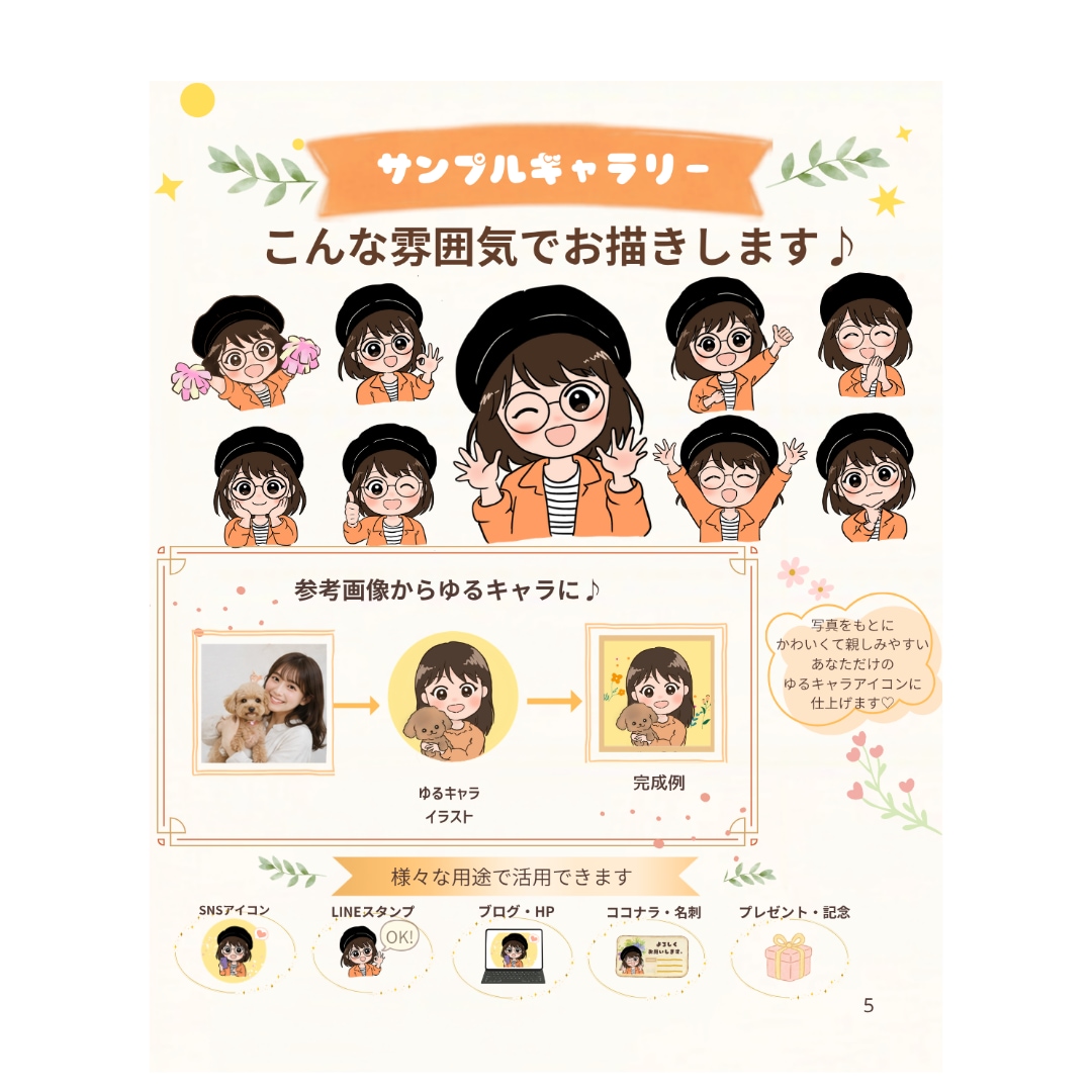 AIにはない温かさ♡ゆるふわ可愛いアイコン描きます SNSで大活躍中のゆるキャラアイコン♫商用利用OKです⁠ イメージ5