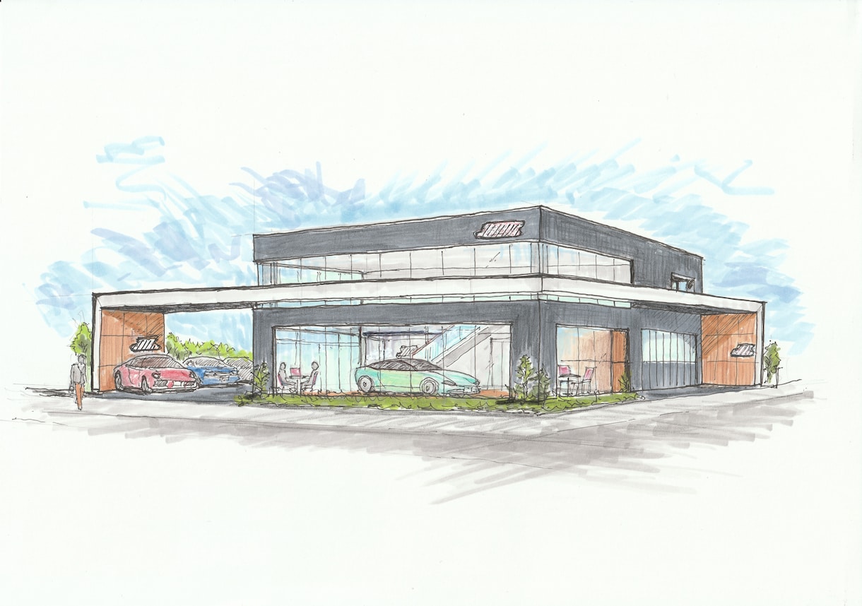 手描きの温もり！住宅や店舗の内外観パースを描きます 【一級建築士】温かみのある手描きパース、プレゼン即戦力に！ イメージ5