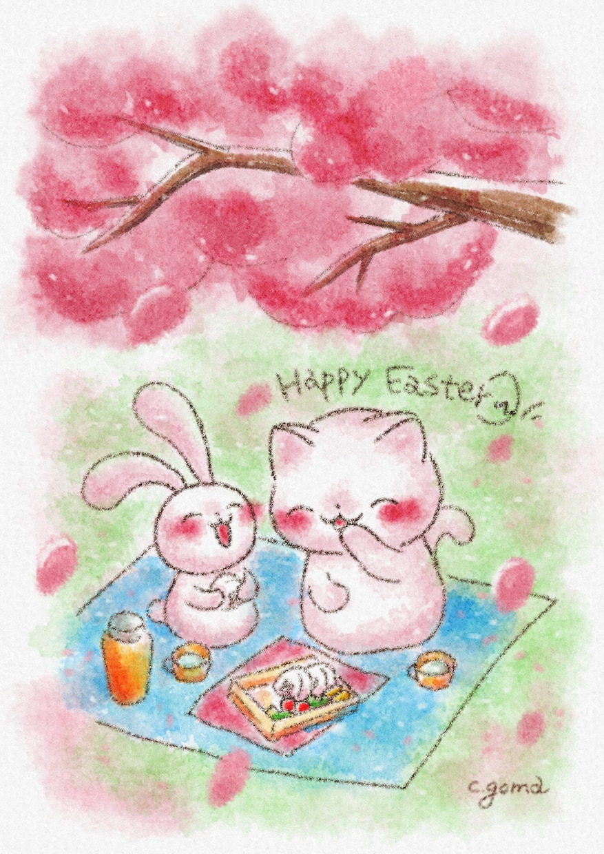 ペットの似顔絵｜犬や猫、好きな動物イラスト描きます ​「お花」と「うちの子」の物語を水彩風に描く、温かいイラスト イメージ1