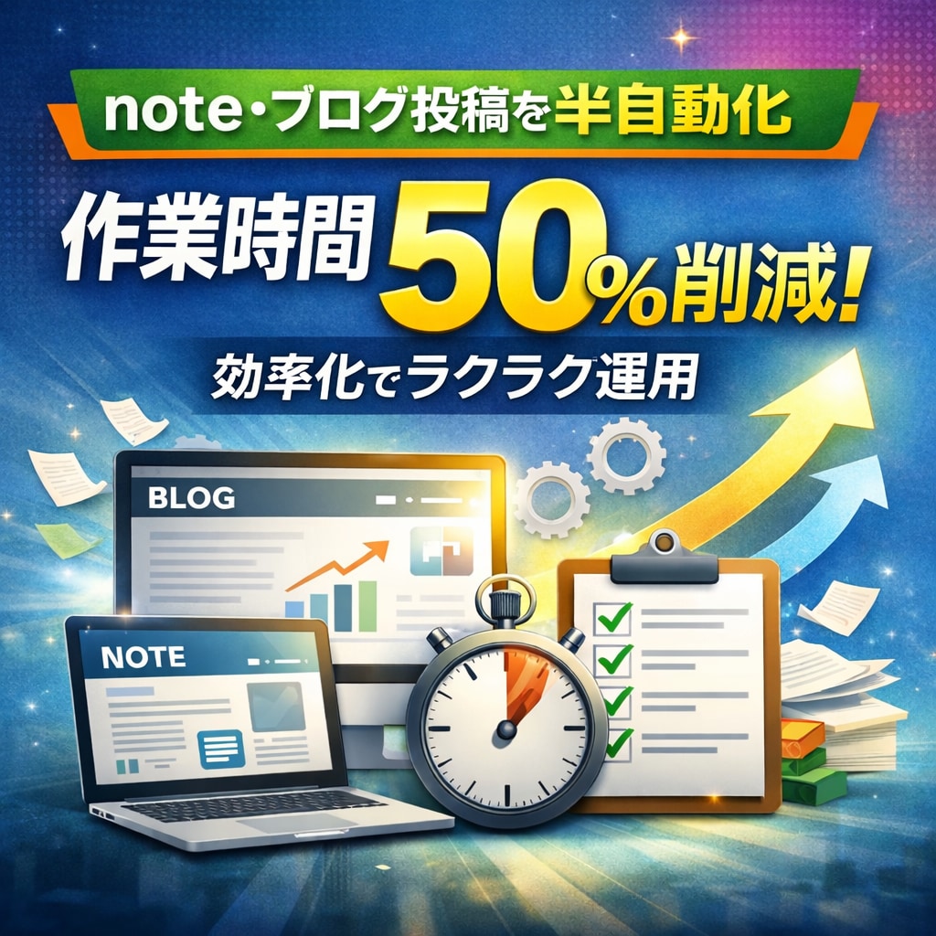 1日3時間→15分｜note・ブログ半自動化します 差別化を実現！記事作成〜投稿までほぼ放置♪ イメージ1