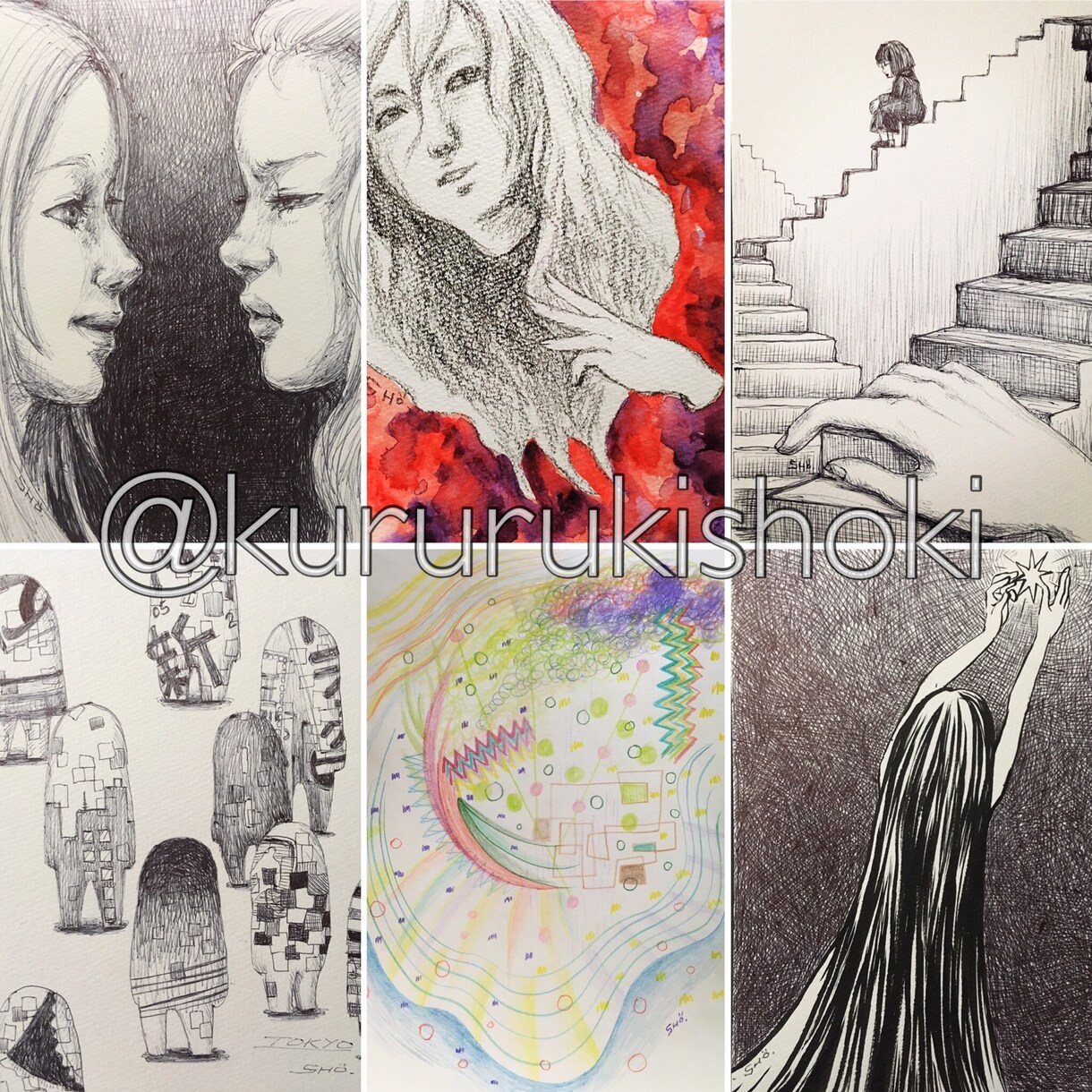 挿絵みたいな不思議・ダーク系なイラスト描きます 背景有！鉛筆・パステル・アクリル・ペン画など選んで頂けます イメージ5