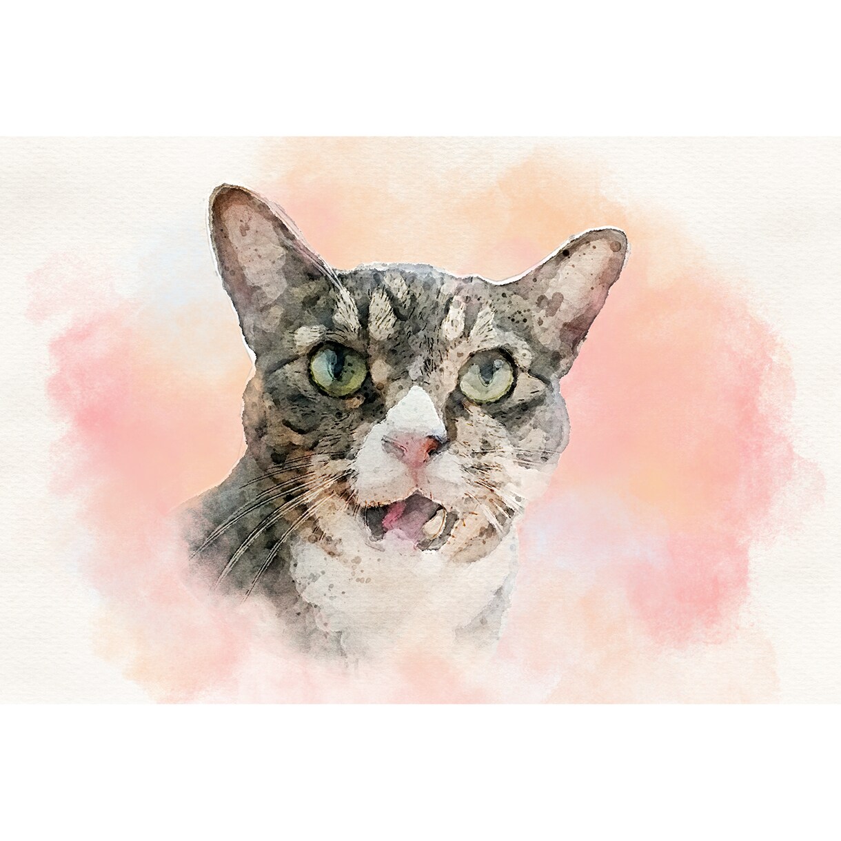 はがきサイズでペットの表情を水彩で可愛く描きます お顔アップで魅力倍増！ふんわり水彩アート イメージ1