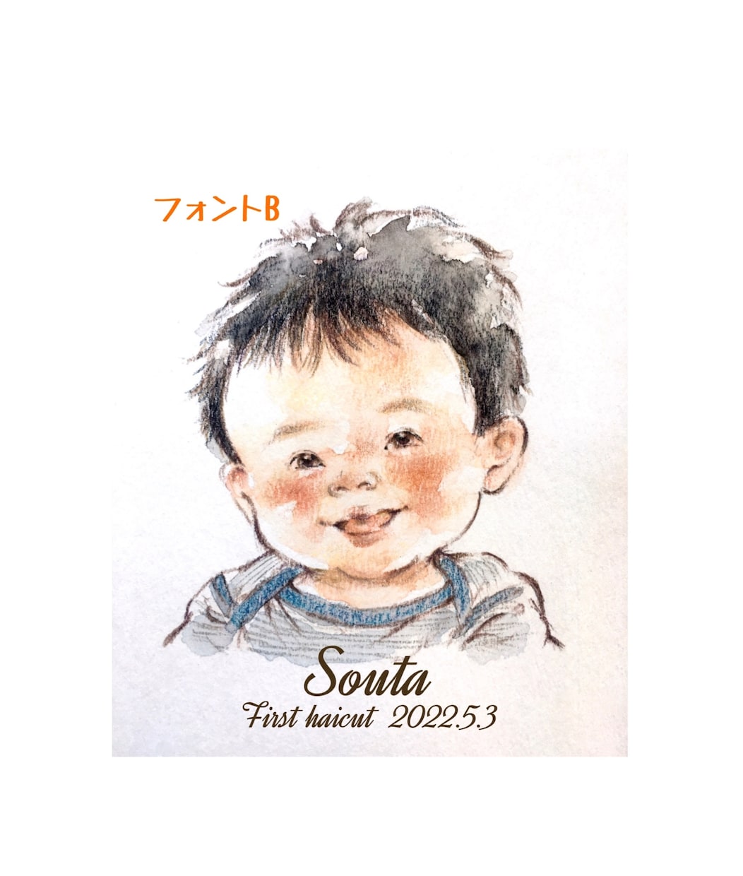 ファーストカット用の似顔絵をお描きします ファーストカットやハーフバースデー、お誕生日の記念に✩ イメージ4