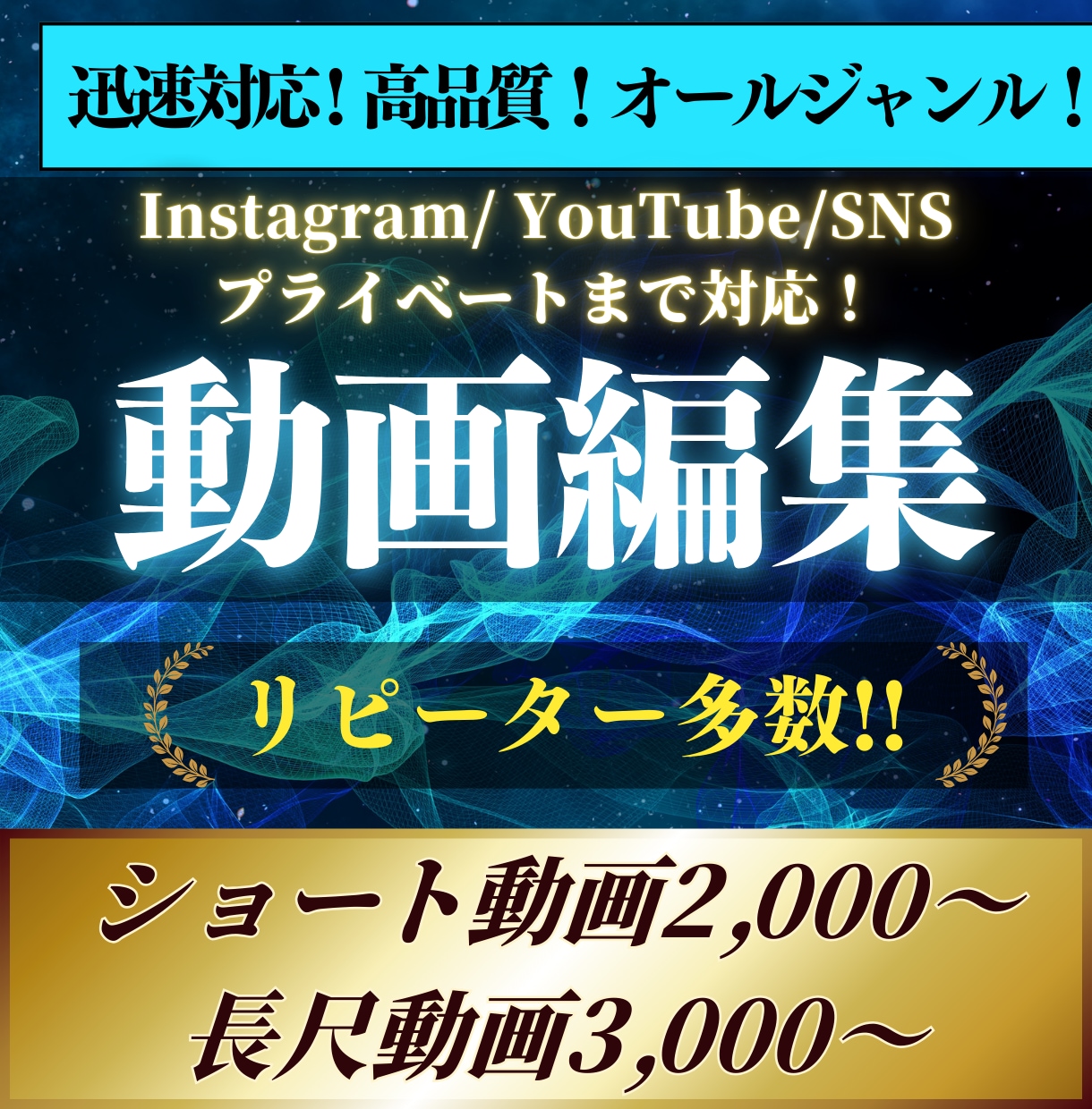YouTube／SNS／会社用　動画編集します ショート5本セット１万円／リピーター割引あり イメージ1