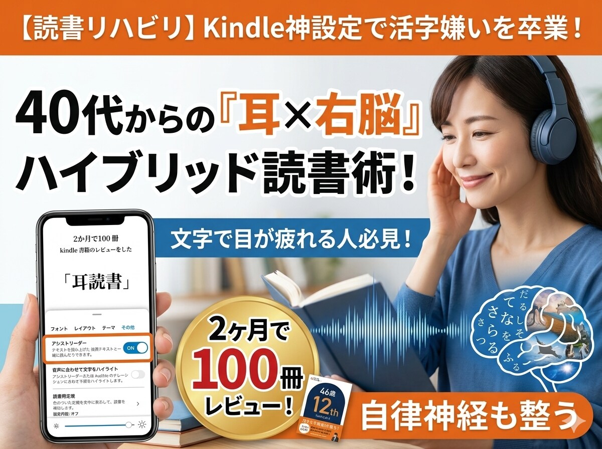 活字で目が疲れる人に1日1冊の読書術を教えます 活字嫌いを卒業！Kindleの最新設定と読書法を教えます イメージ1