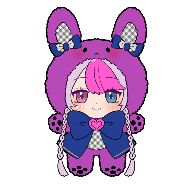 最短3日！商用可能！うさぬい描きます リテイク可能！2人目500円！アクセ追加のオプションなし！ イメージ7