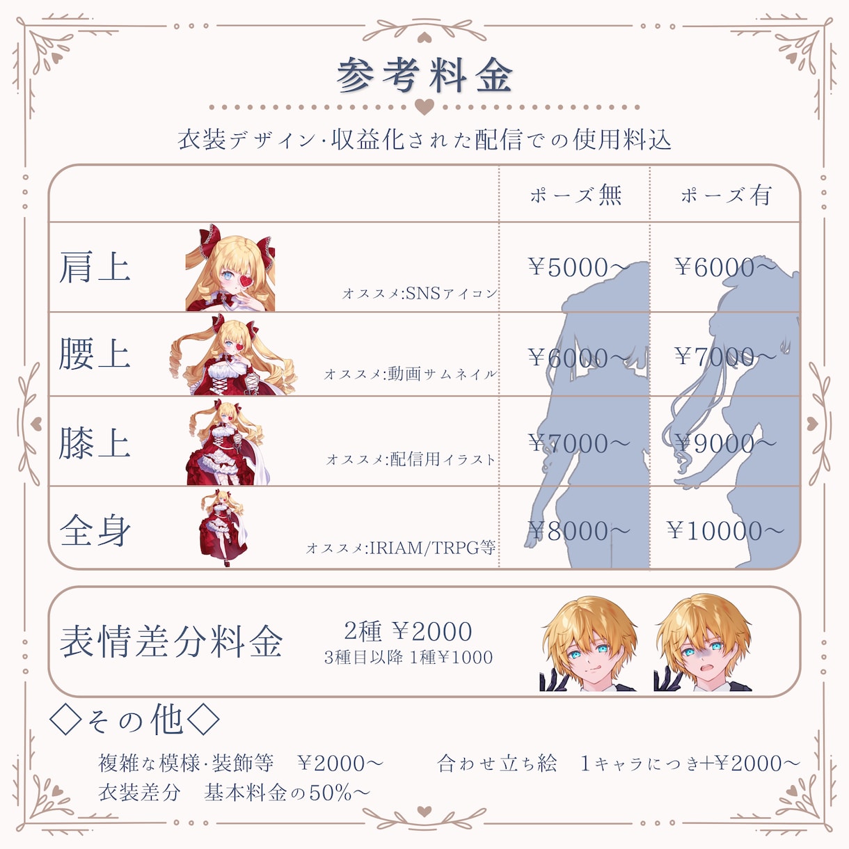TRPGやIRIAM配信等のイラストお描きします 企業様からのご依頼・制作実績多数有◎ イメージ2