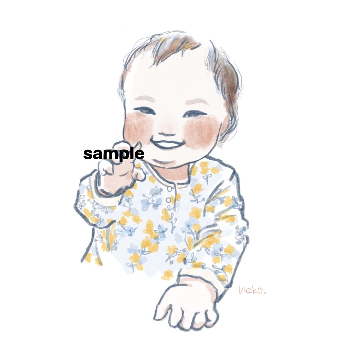 お子様の似顔絵を描きます カラーでお子様の似顔絵を描きます！1歳程度〜対応します、 イメージ1